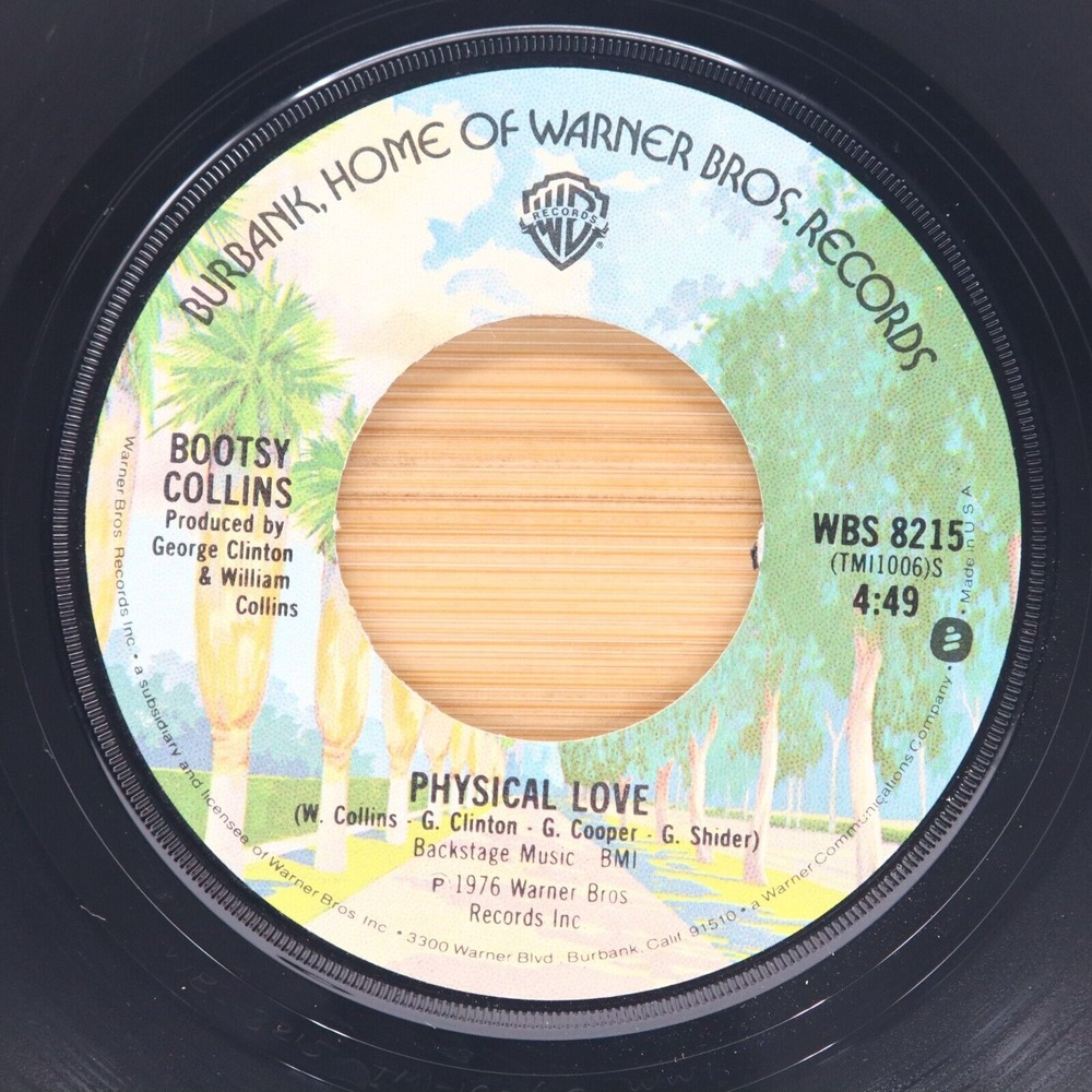 BOOTSY COLLINS - PHYSICAL LOVE / STRETCHIN' OUT - SOUL 45 WARNER BROS.